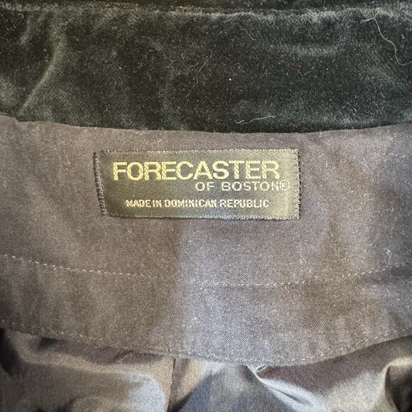 VTG Forecaster of Boston Suede Collared Trench Coat Lined Black Womens Sz 15/16 - Picture 2 of 7